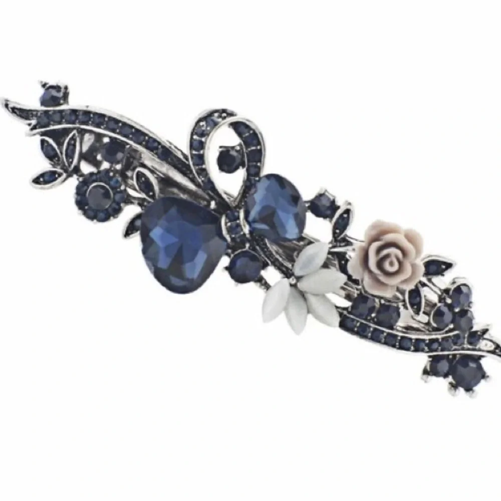 Single Retro Hair Accessories Barrettes For Women Crystal Flower